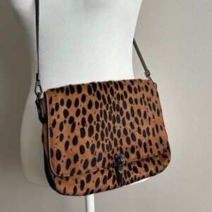 Elizabeth and James Calf Hair Animal Print Crossbody Bag